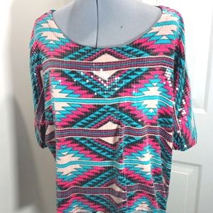 INC Womens  Sz L, Ethnic Tribal Design with Sequins